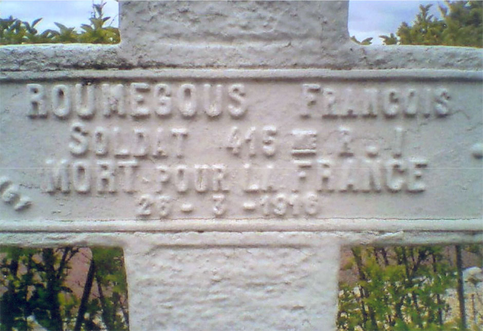Tombe de François Roumegous (Documents: Maryse Roumengous)