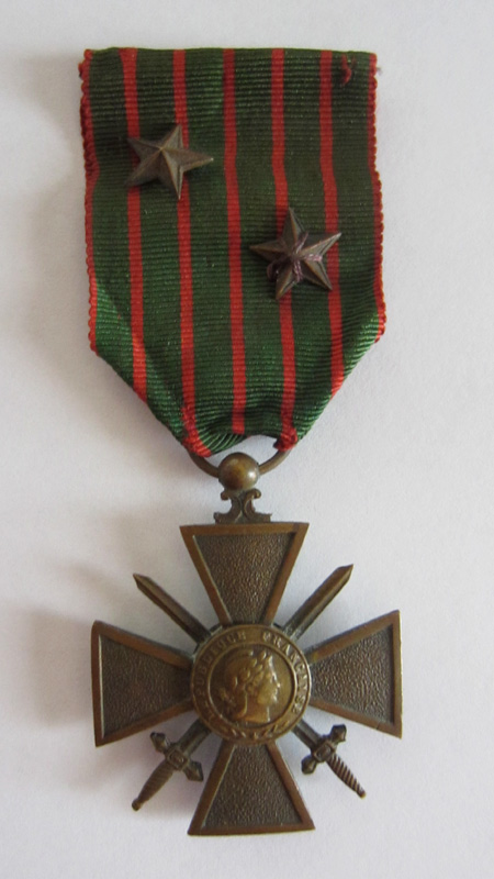 Croix de guerre 14/18 avec étoiles de bronzes (Documents : Richard.D)