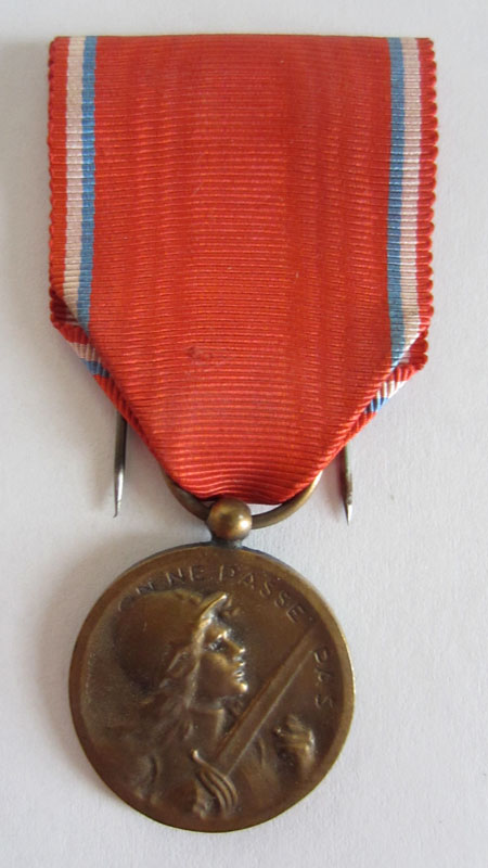 Médaille commémorative de la bataille de Verdun (Document : Richard.D)