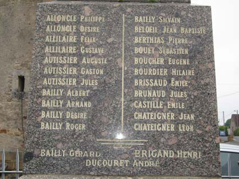 Philippe et Désiré ALLONCLE-Monument aux Morts de St-Sébastien-Creuse. (Collection Fernande.B)