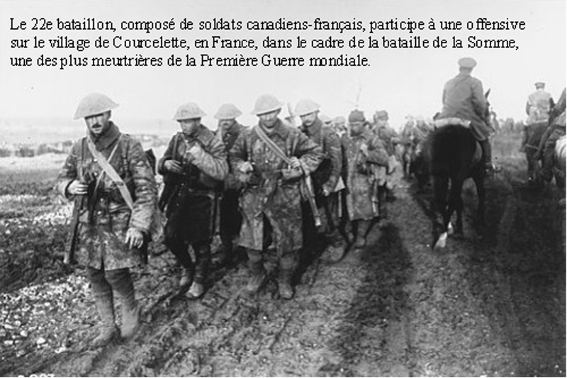 Somme, Courcelette,  régiment Canadien français 22e  bataillon de la somme (Envoi : A.Bellemare)