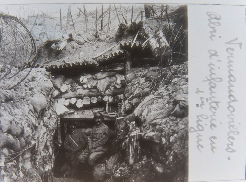  	Vermandovillers, Somme, abri d'infanterie en première ligne (Collection : Paulette.F) 