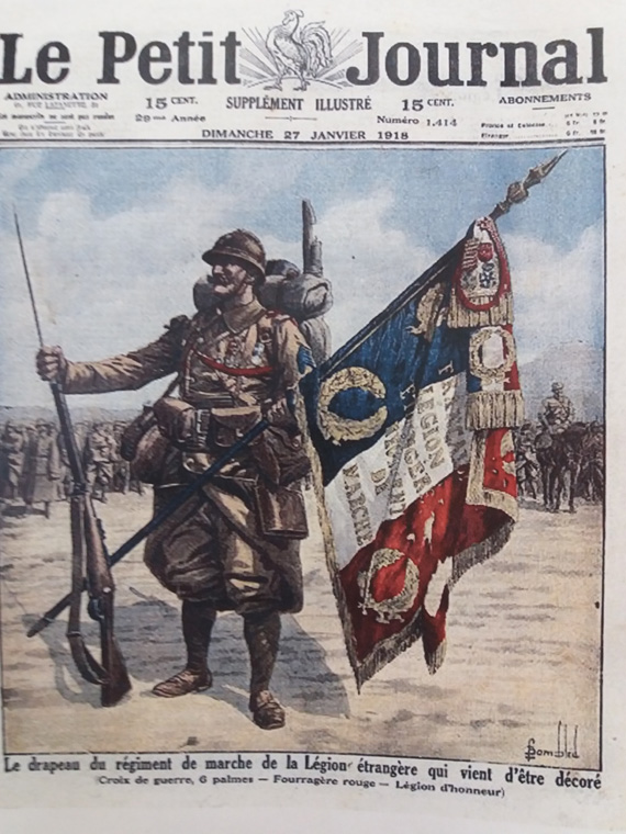 Drapeau du régiment de  marche de la Légion Etrangère (exposition de St Ouen des Toits)