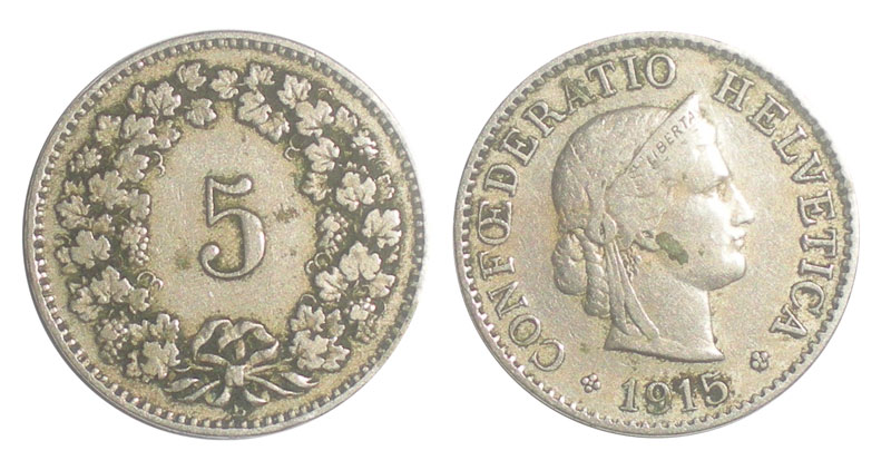 5 centimes Suisse 1915 (Collection privée: Chantal.B).jpg