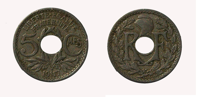 cinq centimes 1917