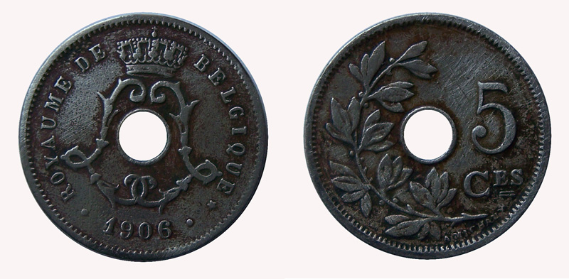 cinq centimes belge 1906