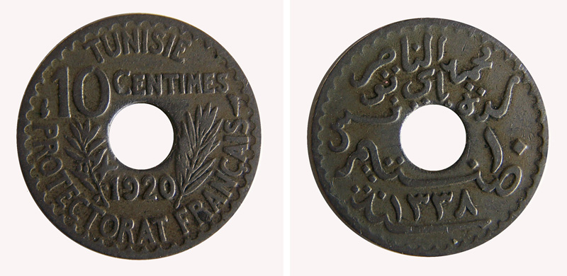 dix centimes tunisie 1920