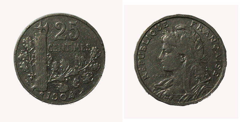 vingt cinq centimes 1904