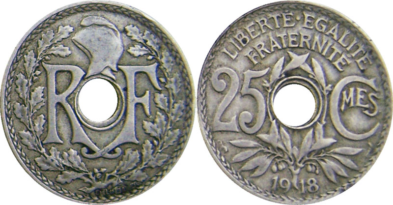 vingt cinq centimes 1918