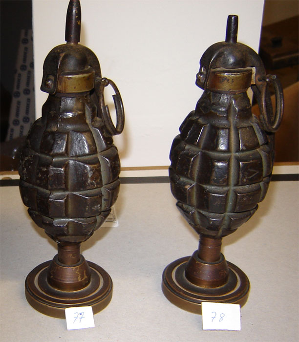 Lampes à pétrole à partir de grenades; Guerre 14-18 (Collection privée: A-R)