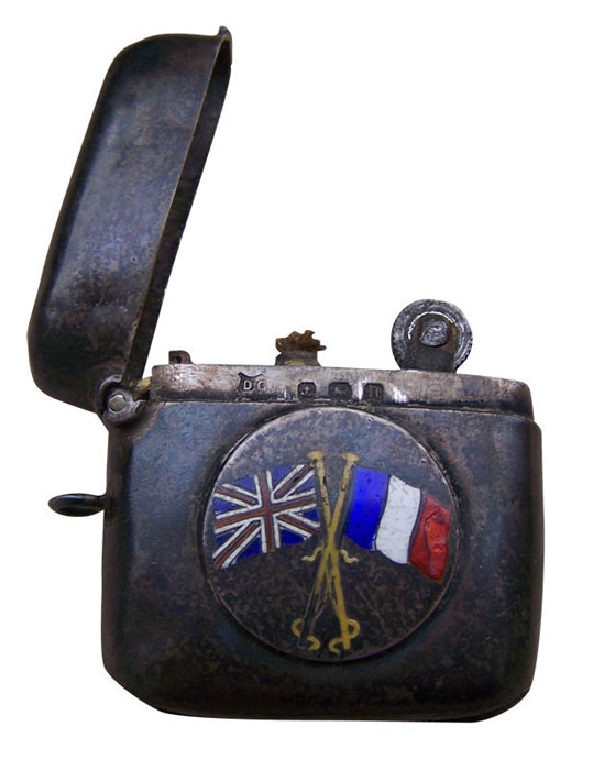 Briquet franco-anglais, artisanat de tranchées, premiere guerre mondiale 1914 1918.