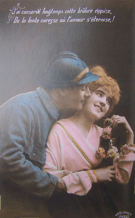 Carte postale de poilus; 1914 1918.