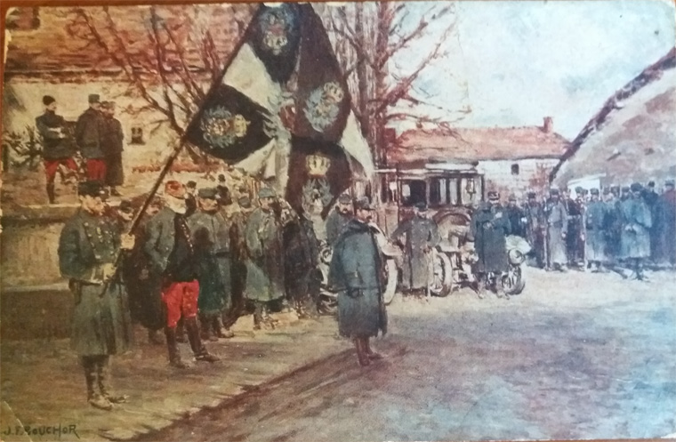 Décembre 1914, drapeau allemand du 87e RIR capturé
