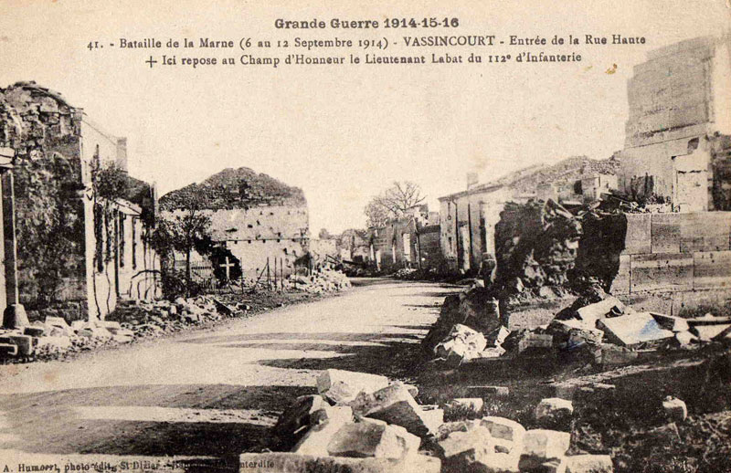 Bataille de la Marne,Vassincourt,1914-1918.