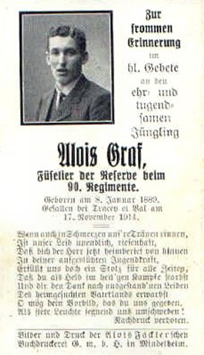 Wois-Graf, soldat Allemand mort au combat.